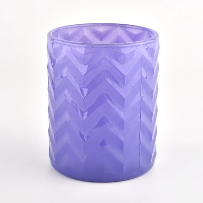 large glass candle jar vessel purple candle holder
