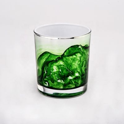 Vivid Green Colored Glossy Glass Candle Jars for 2023 Spring