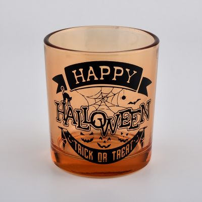 Halloween Decorated Glass Candle Holders