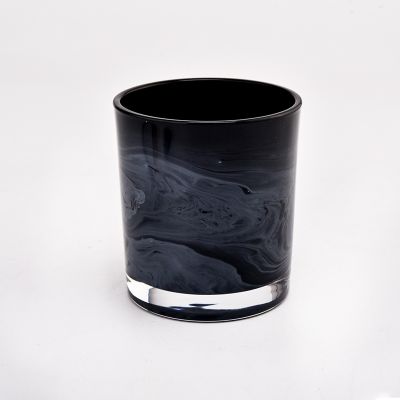 Custom Handmade luxury black glass candle jar