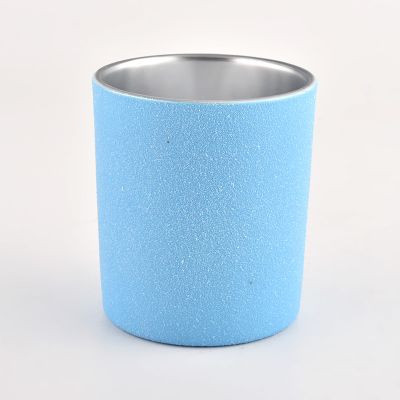 Electroplating Silver Glass Candle Jar For Candle Making Wholesale