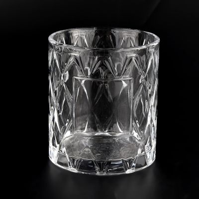 transparent glass candle jars for making custom logo candle holder