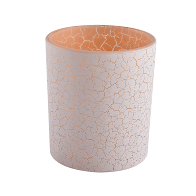 unique orange glass candle jars for making custom candle vessel