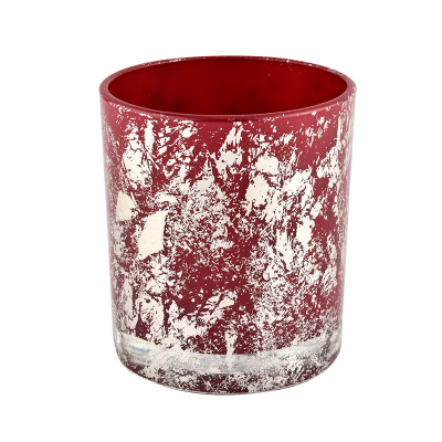White printing dust and red luxury empty candle Jars wholesale