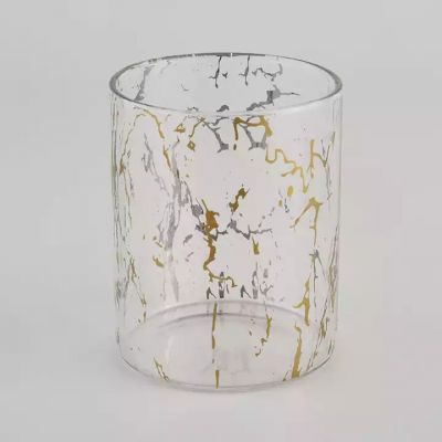 8oz 10oz clear straight glass candle vessel with decoration supplier