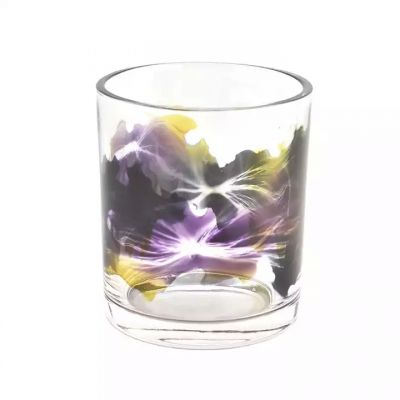 handmade painting 10oz glass candle vessel
