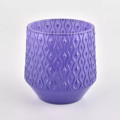 purple empty glass container vessel candle holder wholesale