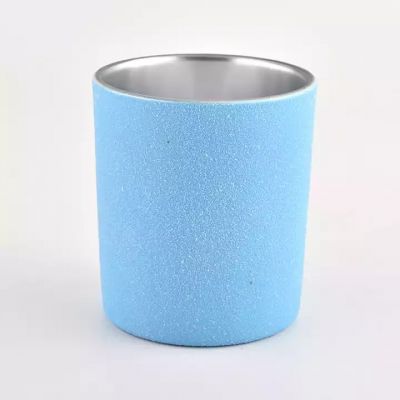 blue color and electroplating glass jars for candle making wholesale