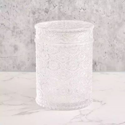 wholesale custom colors glass candle jars with glass lids