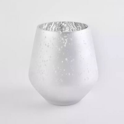 large frost & inner electroplating glass candle jar for decoration