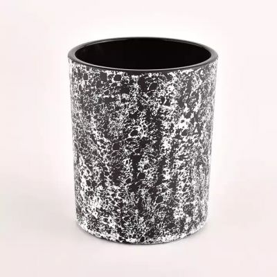 OEM design exclusive glossy black glass candle jar