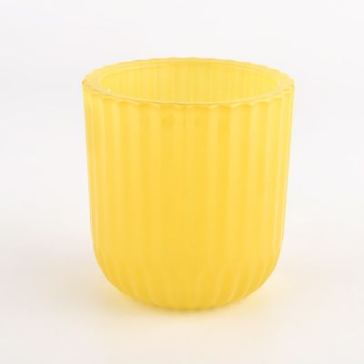 300 ml cylinder yellow glass vessels for candles making wholesale