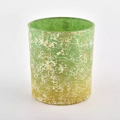 special effect hot sale gradient green and yellow 300ml glass jar