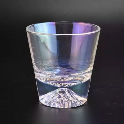 250ml iridescent glass candle holder with mountain design from Sunny Glassware