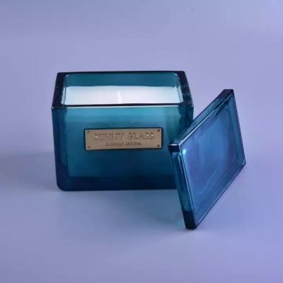 Luxury Glass Candle U Containers with Lids Wholesale