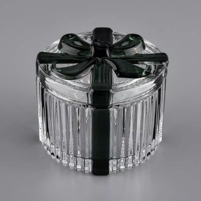 Drak green glass candle jar with lids in bulk