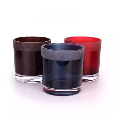 Wholesale 150ml 300ml 730ml customized frosted round glass candle jar