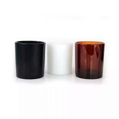 Wholesale Empty Bulk Amber matte white black Glass Candle jar Container For Candle making