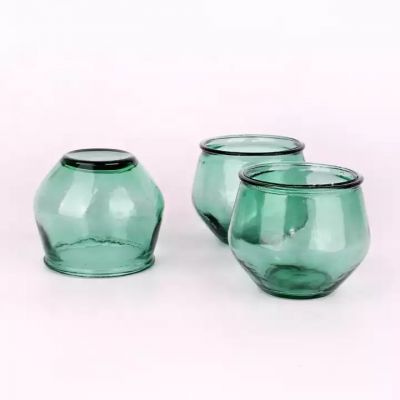 Home decoration green colored glass candle jar 230ml candle jar for sale