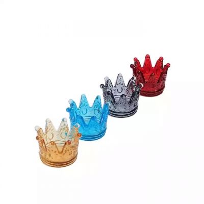 Wholesale personalized Mini colored crown small glass candle jars for home decoration