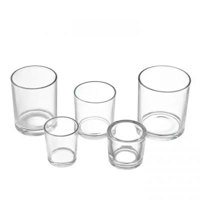 Spot transparent small candle jar glass with different size covers