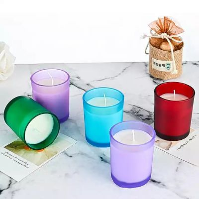 Custom color 300ml empty bottle candlestick fragrant candle jar with cover
