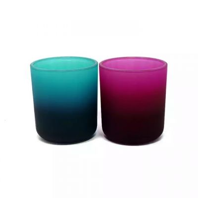 Wholesale high-quality color frosted matte small candle jar glass with lid