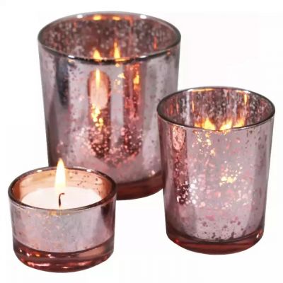 Factory direct selling electroplated pattern glass candlestick for family bar Party Wedding Decoration