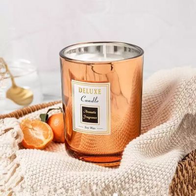 Deluxe electroplated candle container cup 220ml candle jar Scented Wax cup candlestick