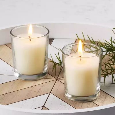 Spot wholesale transparent small candle jar glass with lid for home decoration
