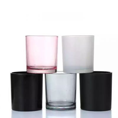 Manufacturer direct selling multicolor small candle jar glass with lid glass candlestick