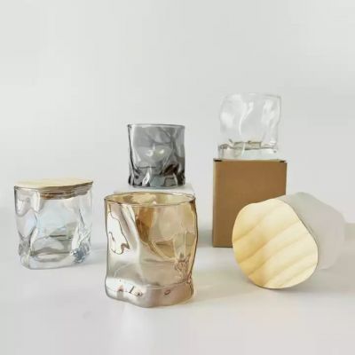 Wholesale Custom multicolor latest luxury multipurpose unique style Glass Candle Jar with Lid