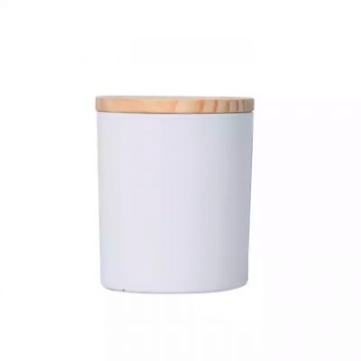 Custom Logo Luxury 8OZ 10OZ candle jars in bulk Empty white candles jars With wooden Lid
