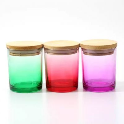 Wholesale Custom unique spray color 70oz 10oz 12oz empty glass candle jars with lid