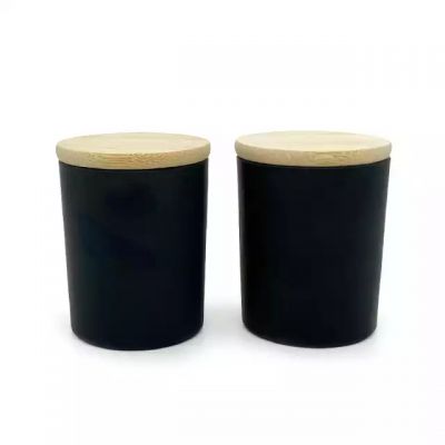 200ml factory directly supply advanced frosted empty candle containers with a bamboo cover