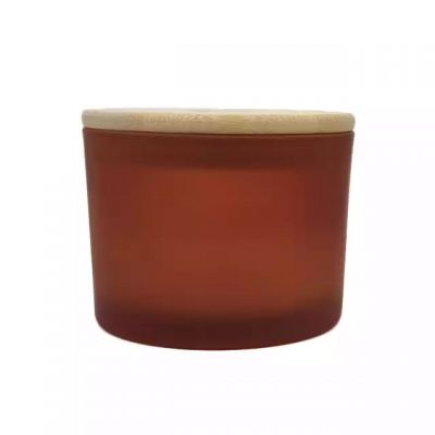 17.5oz 500ml New amber large frosted glass containers containers empty candle jars can be used for home decoration