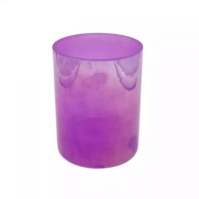 Factory direct sale 8oz color electroplating craft glass candle holder can be used as DIY candle making