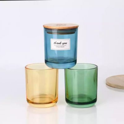 Wholesale Empty Green Glass Candle Jar For Candles Making In Glass Jars Custom