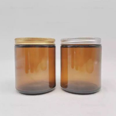 Stock Amber cosmetic glass candle containers bulk for candle making