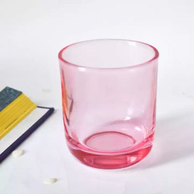 empty wax candles glass jar wholesale in bulk candle vessels holders jars 7x8cm pink round glass jars for candle making