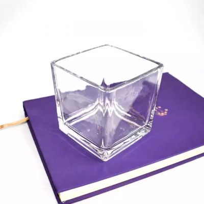 10x10 15x15 glass container for candle making eco friendly customized glass jar for candle making square