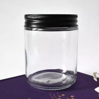 manufacturer say wax candle jars wholesale 8oz clear candle jar with lid high quality 8oz clear glass candle jars with box