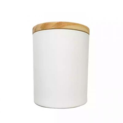 Customized logo Glass vessel white candle jars 10oz