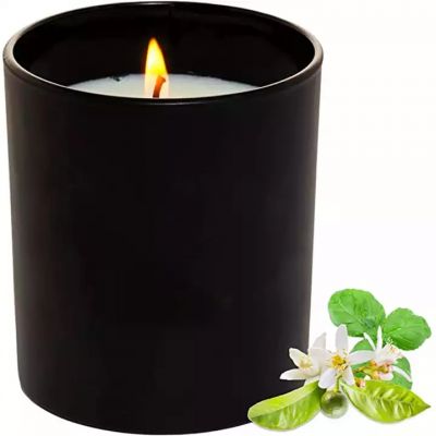 Wholesale black white luxury glass candle container custom glass candle jar with lid