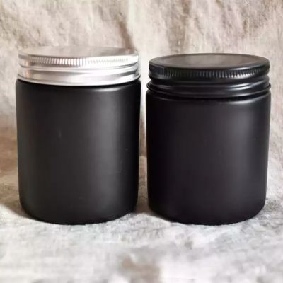 matt black candle vessels screw top silver black lid wax black glass candle holder
