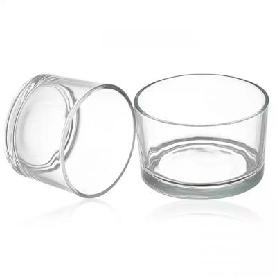 Wholesale Custom Large Clear Empty Glass 3 Wick Candle Jar Container Holders Stand with Lid for Soy Wax Scented Candle Making