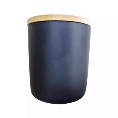 Wholesale Frosted Black Glass Round Bottom Candle Jar Container Vessels with Zinc Alloy Lids for Soy Wax Scented Candle Making