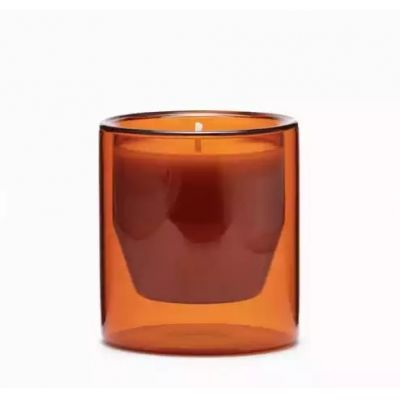 INS New Design Private Label Candles Soy Wax glass jars for candles double wall glass candle