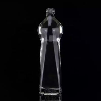 Customize Unique Shape 750ml Super Flint Rum Glass Bottle With Screw Cap