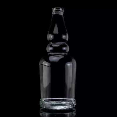 Unique Shape 750ml High Flint Glass Bottle Custom Design Clear Liquor Glass Bottles For Sale